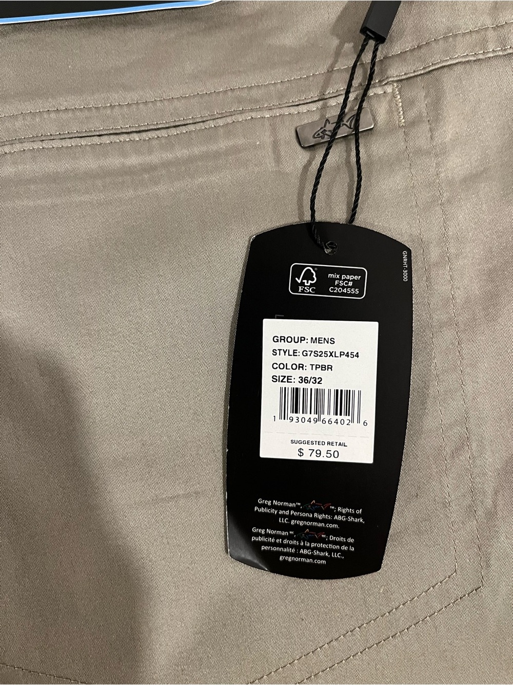 Greg Norman Collection ELEVATE SATEEN 5-POCKET PANT 36x32